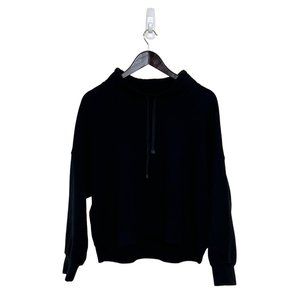 Xirena mock neck black pullover sweatshirt‎ cropped oversized size S
